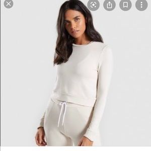 GYMSHARK - white crop top - Size Small